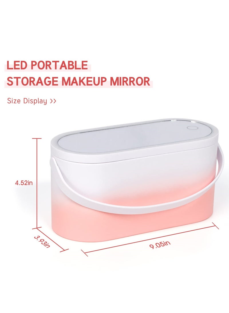 Portable LED Makeup Organizer with Mirror, Rechargeable Travel Cosmetic Case for Women, Multi-Functional Storage Solution - Image 2