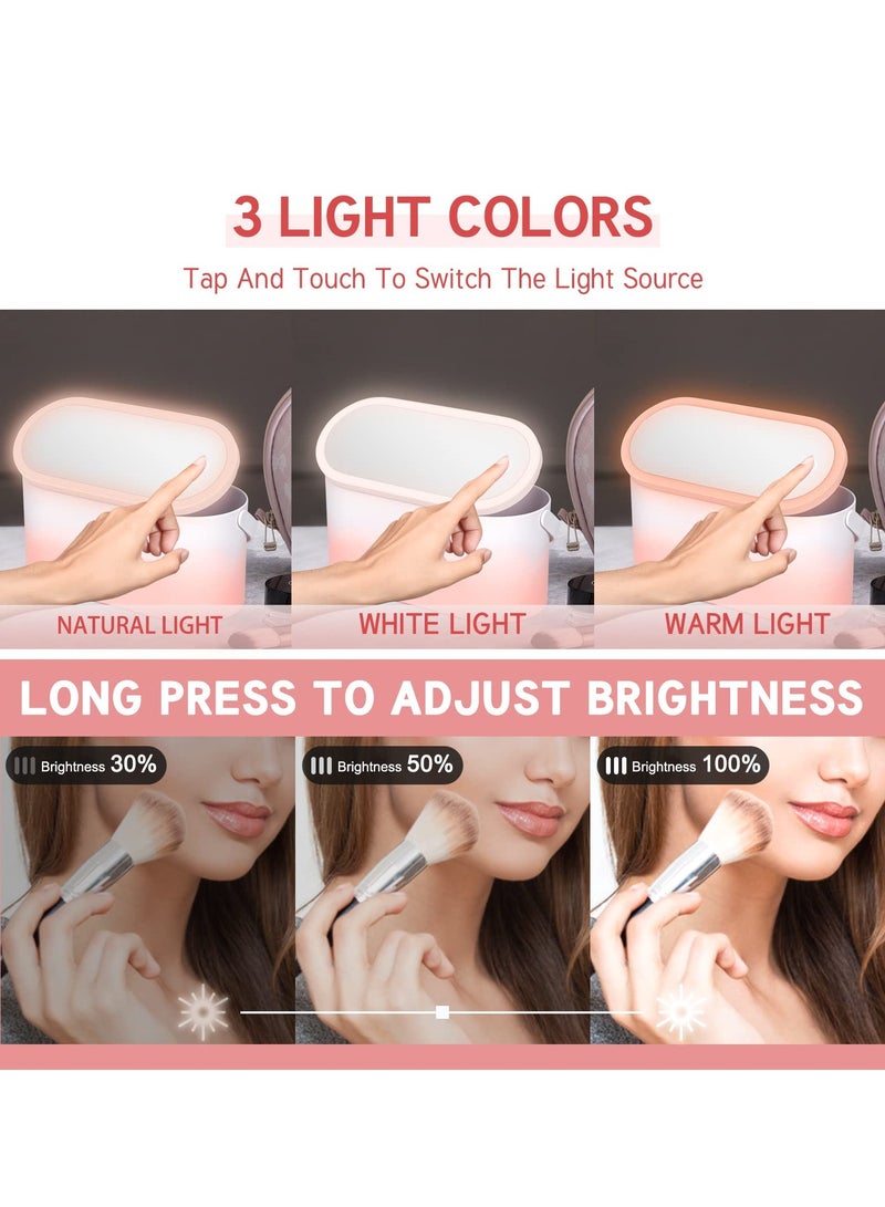 Portable LED Makeup Organizer with Mirror, Rechargeable Travel Cosmetic Case for Women, Multi-Functional Storage Solution - Image 5