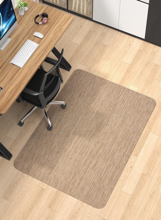 Blvornl Office Chair Mat for Hardwood Floor, 35.4"*47.2" Desk Computer Chair Mat for Hard Wood, Large Anti-Slip Hard Floor Protector Rolling Chair Mat, PVC Mat Desk Rug for Office and Home Red Brown - Image 1