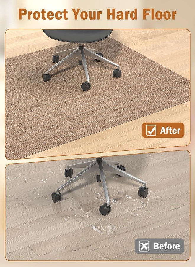 Blvornl Office Chair Mat for Hardwood Floor, 35.4"*47.2" Desk Computer Chair Mat for Hard Wood, Large Anti-Slip Hard Floor Protector Rolling Chair Mat, PVC Mat Desk Rug for Office and Home Red Brown - Image 2