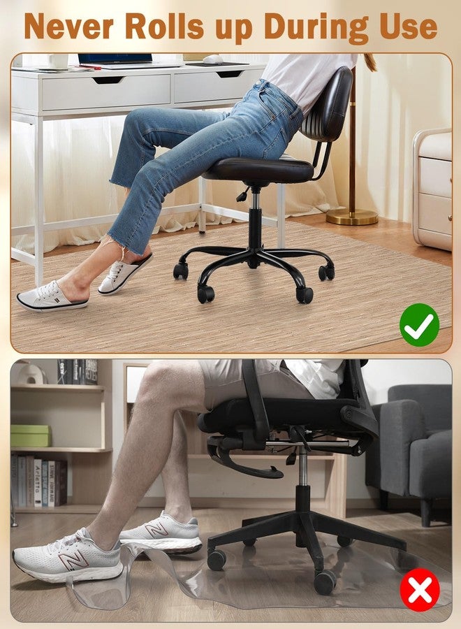 Blvornl Office Chair Mat for Hardwood Floor, 35.4"*47.2" Desk Computer Chair Mat for Hard Wood, Large Anti-Slip Hard Floor Protector Rolling Chair Mat, PVC Mat Desk Rug for Office and Home Red Brown - Image 5