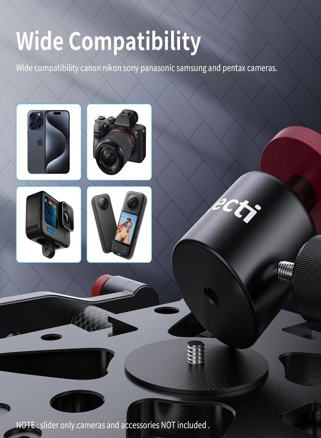 Zecti Camera Slider 24"/60 cm Adjustable Carbon Fiber Camera Dolly Track Slider Video Stabilizer Rail for Camera DSLR Video Movie Photography Camcorder Stabili & Phone - Image 4