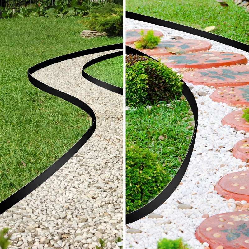 JERIA 2 Inch Tall 33 FT Garden Edging Kit with 45pcs Spikes, Plastic Edging for Landscaping - Image 5