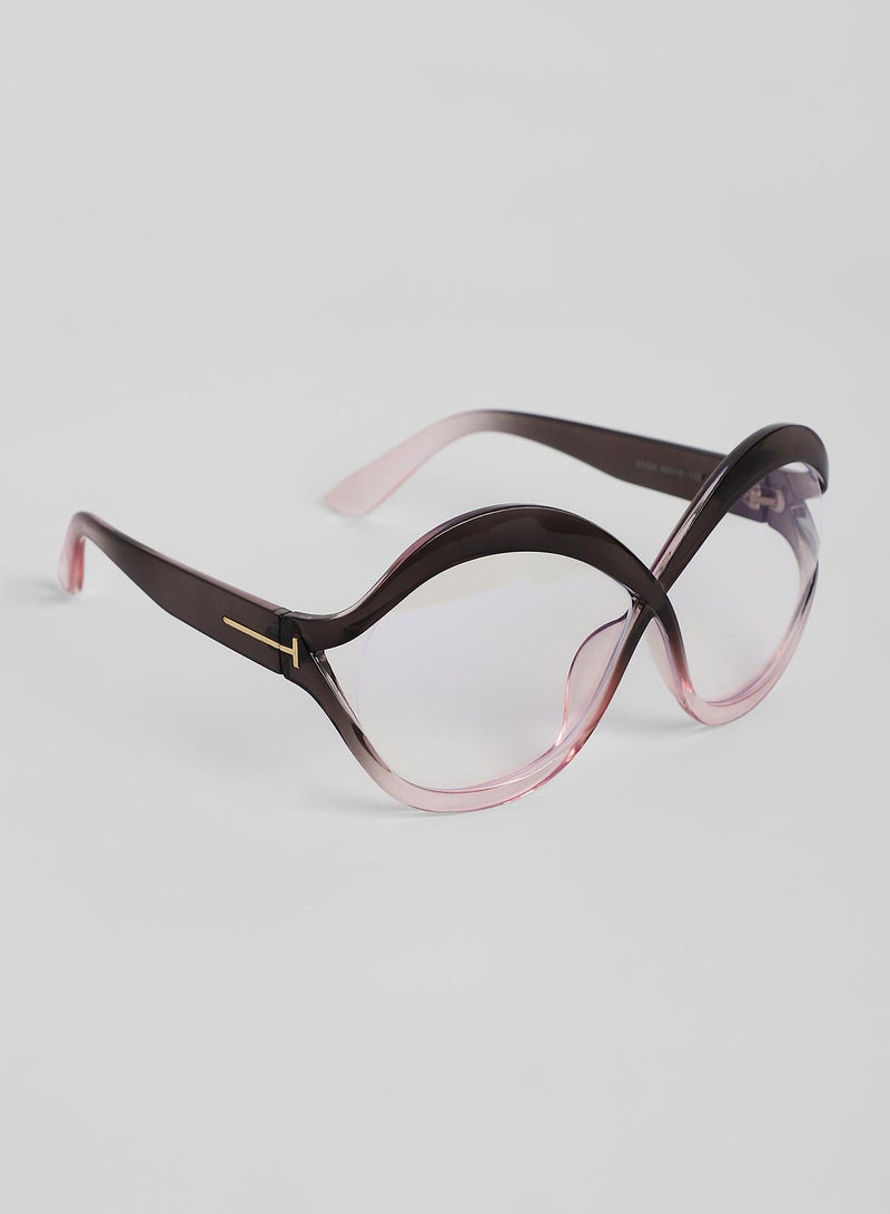 صوص هاوت نظارات شمسية نسائية واسعة بتصميم أومبر تويست من هوت صوص - أسود ليلي - Image 5