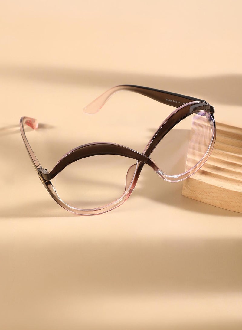 صوص هاوت نظارات شمسية نسائية واسعة بتصميم أومبر تويست من هوت صوص - أسود ليلي - Image 1