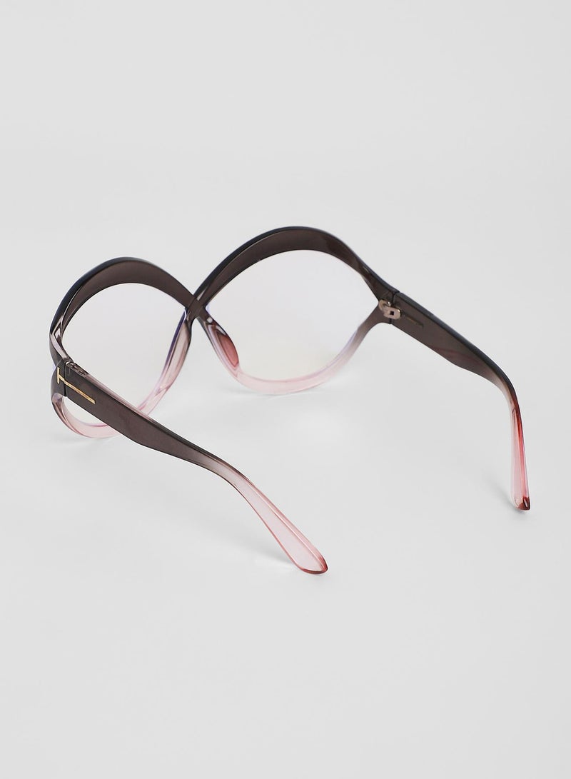 صوص هاوت نظارات شمسية نسائية واسعة بتصميم أومبر تويست من هوت صوص - أسود ليلي - Image 4