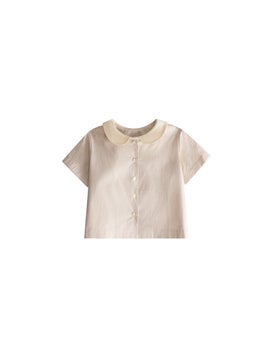 Mater&ME Mater&ME Summer Suit, Pajamas for Boys, 100% Breathable Cotton Poplin, Lightweight, Designer Print, Elegant Beige Color, Premium Detailing  - Image 1