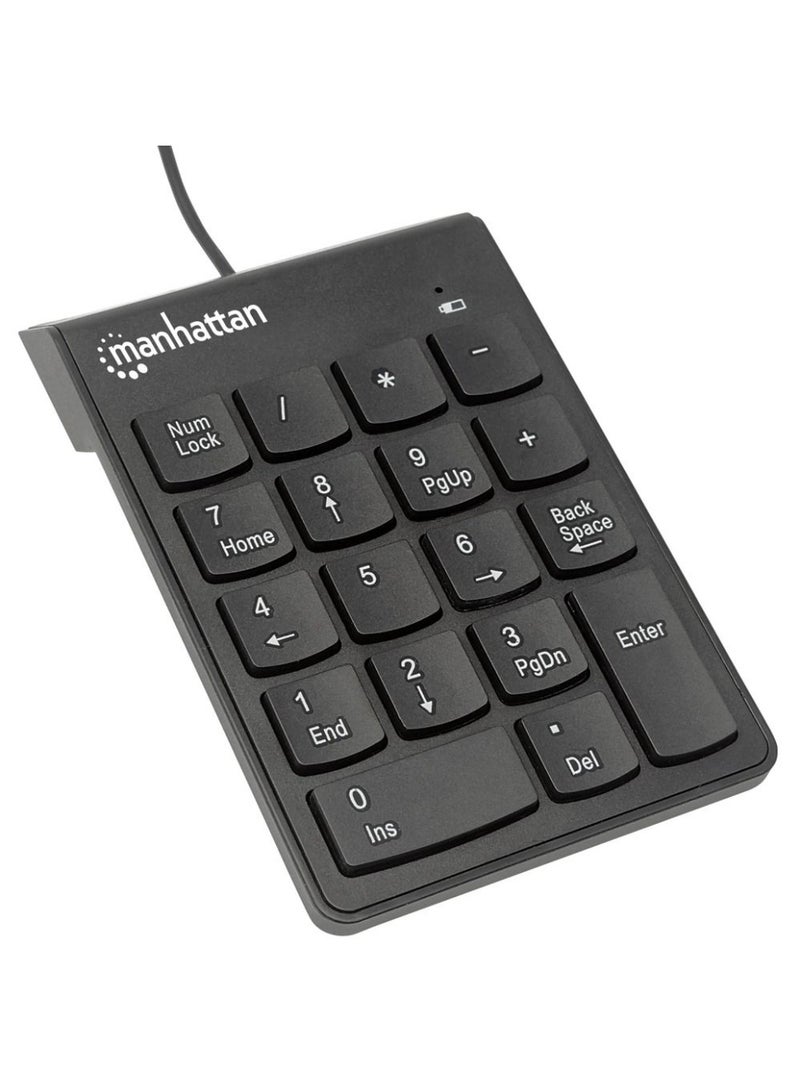 Manhattan Numeric Wired Keypad USB Wired 18 Full KB108 -Size Keys - Black - Image 4