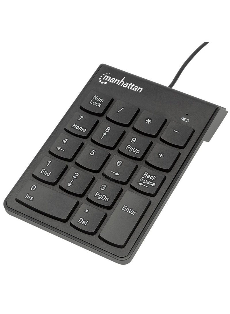 Manhattan Numeric Wired Keypad USB Wired 18 Full KB108 -Size Keys - Black - Image 3