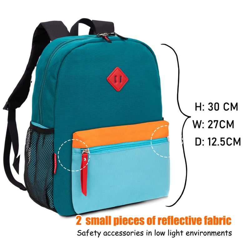 HawLander Children's Backpack Boys with Chest Strap for 2-7 Years Children in Nursery, Nursery or Nursery, Blue Green, Mini Größe für 2-5 Jahren - Image 2