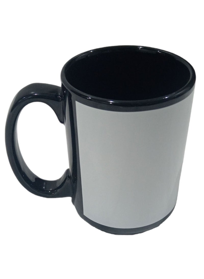 Black Mug With White Patch 15oz
