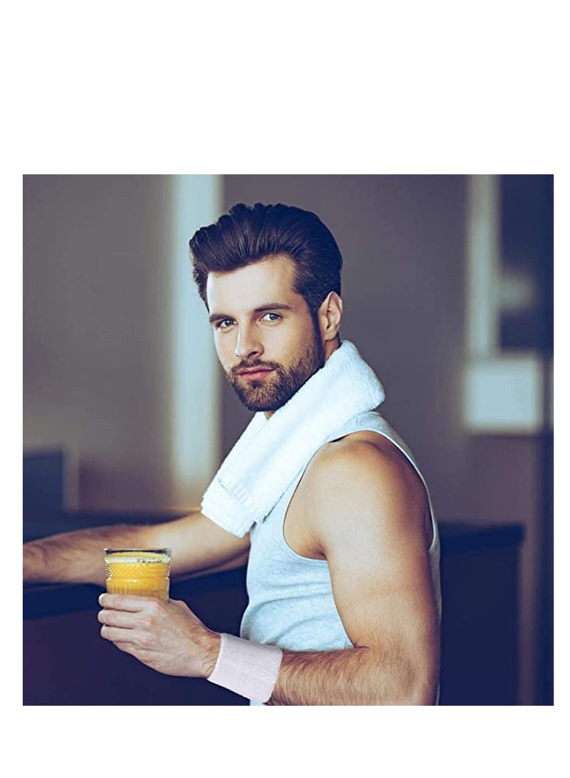 Zikra Absorbent Sweat Bands, 12 Pack Unisex wristbands Sports Cotton Wrist Brace Provide Support for Weak Wrist, Wrist Sprains for Men and Women, Tennis, Running, Gym, Out Sport Black, White, Gray - Image 3