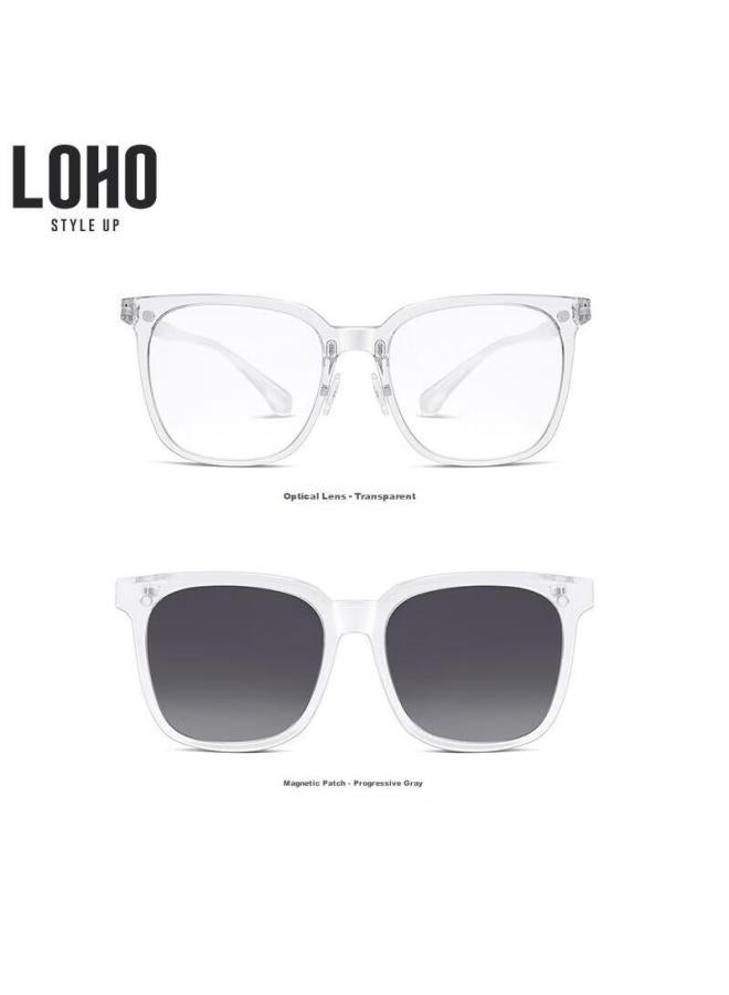 Loho Anti-Blue Light Magnetic Clip-On Sunglasses For Men And Women, Polarized Lenses, Eyeglass Frames, Myopia, Integrated Sunglasses Lh0239002 Transparent - Image 5