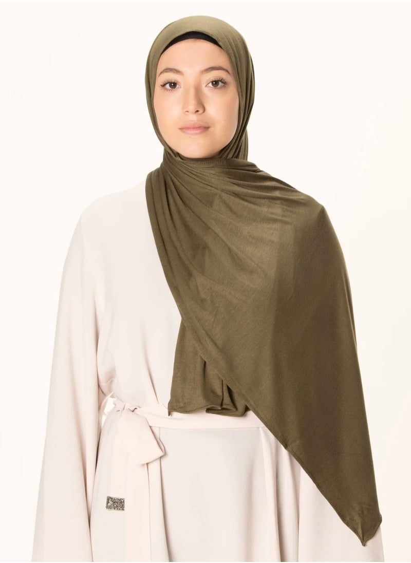 Perfectory PERFECTORY Soft Stretch Jersey Hijabs, Effortless Style and Comfort, Curated Collection- Olive  - Image 1