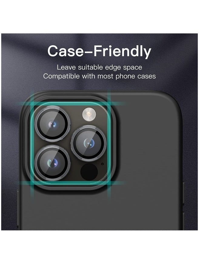 DUSALA Camera Lens for iPhone 14 Pro / 14 Pro Max Camera Lens Protector 9H Tempered Glass Camera Cover Screen Protector Metal Individual Ring Protector for iPhone 14 Pro and iPhone 14 Pro Max(Black) - Image 5