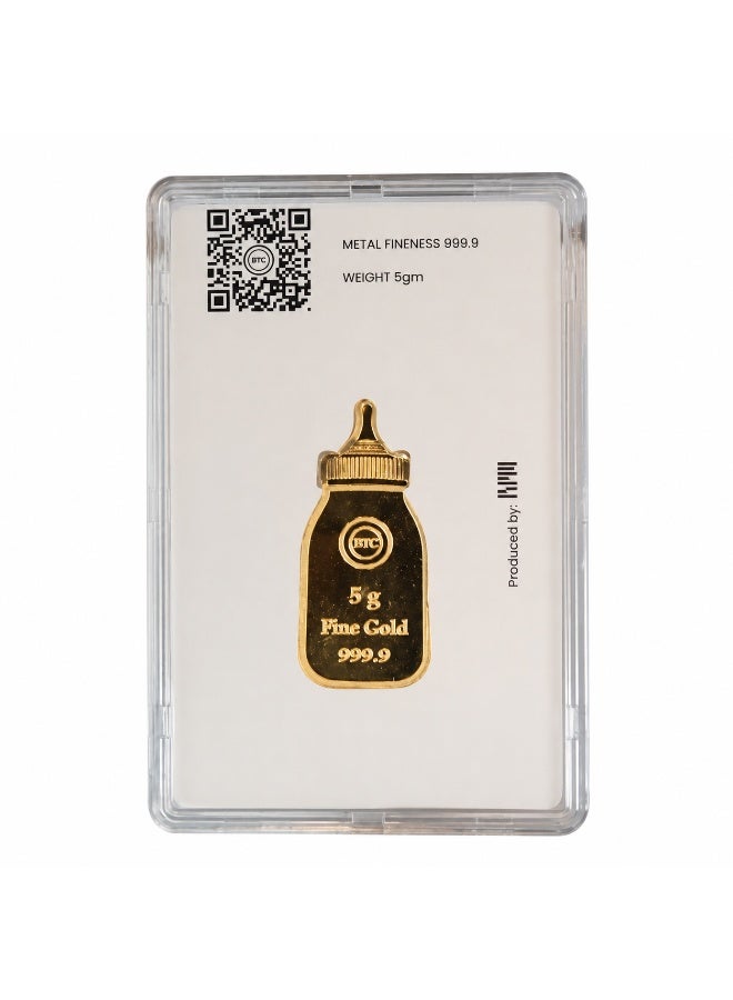 BTC Baby Bottle 5 Grams Gold Bar 24KT - Image 2