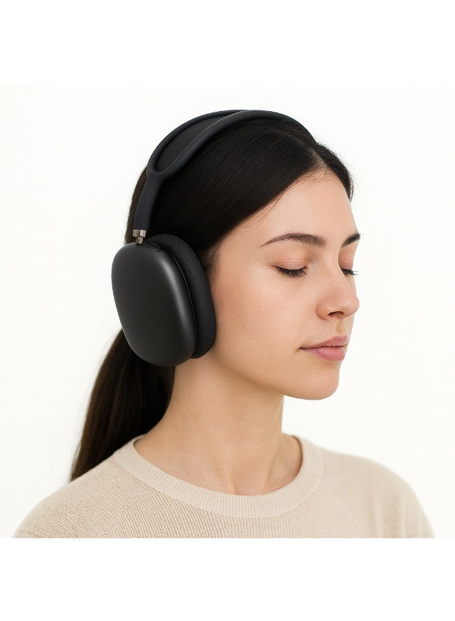 P9 Bluetooth Wireless Over-Ear Headphones with Microphone, Foldable Design, Deep Bass Sound, Comfortable Fit – Black/Silver - Image 3