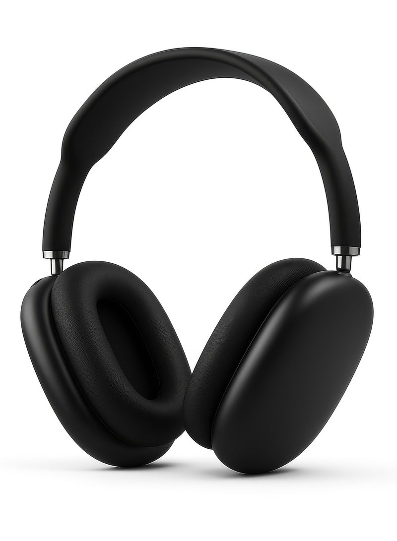 P9 Bluetooth Wireless Over-Ear Headphones with Microphone, Foldable Design, Deep Bass Sound, Comfortable Fit – Black/Silver - Image 1