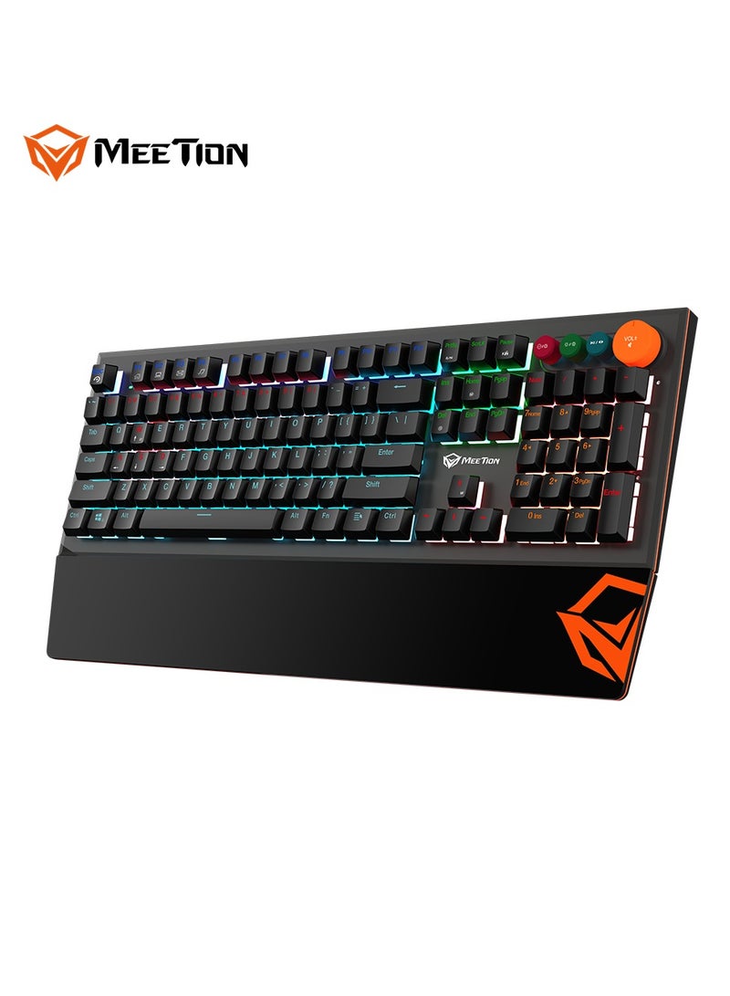 MEETION Colorful Adjustable Rainbow Backlight Mechanical Gaming Keyboard MK500 Removable armrest Pluggable Type-C cable Colorful adjustable rainbow backlight - Image 3
