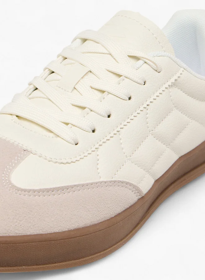 Dash Women Panelled Sneakers with Lace-Up Closure