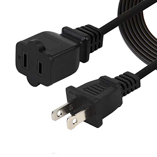 acbroad 6FT(1.8M) Polarized US 2-Prong Male-Female Extension Power Cable,US AC 2-Prong Male/Female Power cable10A/125V,Nema 1-15P to 1-15R Cable Polarized - Image 1