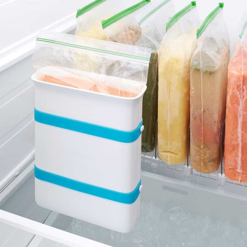 YouCopia صانع كتل الطعام المجمدة YouCopia FreezeUp، 6 أكواب، حاوية كيس تحضير الوجبات لتجميد الحساء وبقايا الطعام - Image 5