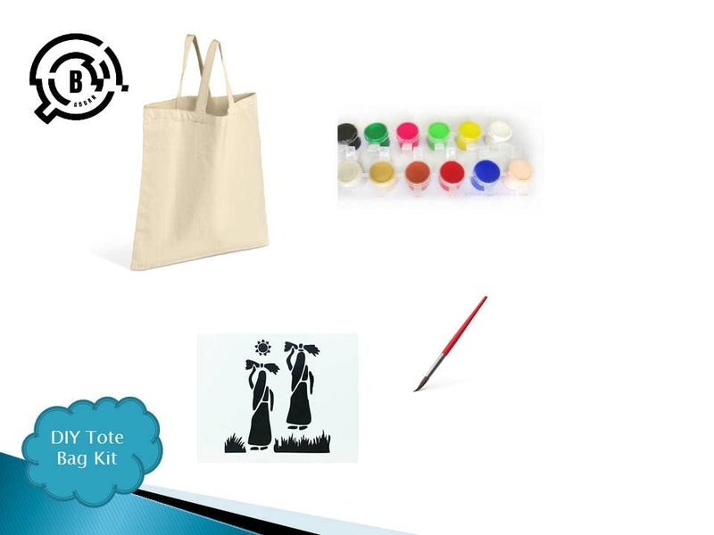 BADORN BADORN DIY Tote Bag Painting kit Easy Paint by Stencils02  - Image 2