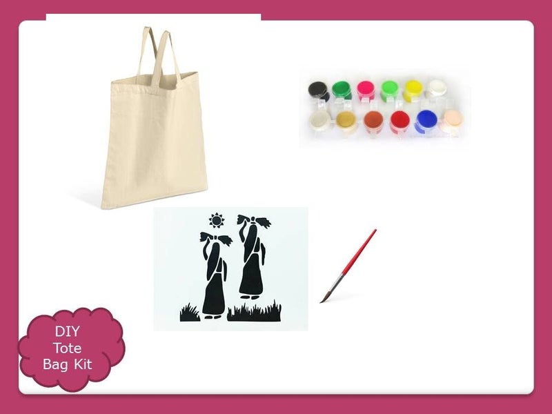 BADORN BADORN DIY Tote Bag Painting kit Easy Paint by Stencils02  - Image 1