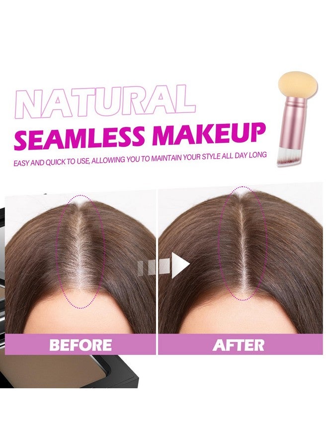 أكوملير بودرة أكوملر لتجديد جذور الشعر، بودرة لخطوط الشعر الخفيف، لون لتجديد جذور الشعر، تغطية الشعر الرمادي للنساء والرجال، إخفاء تساقط الشعر مع فرشاة مكياج (بني فاتح، 0.42 أونصة) - Image 3