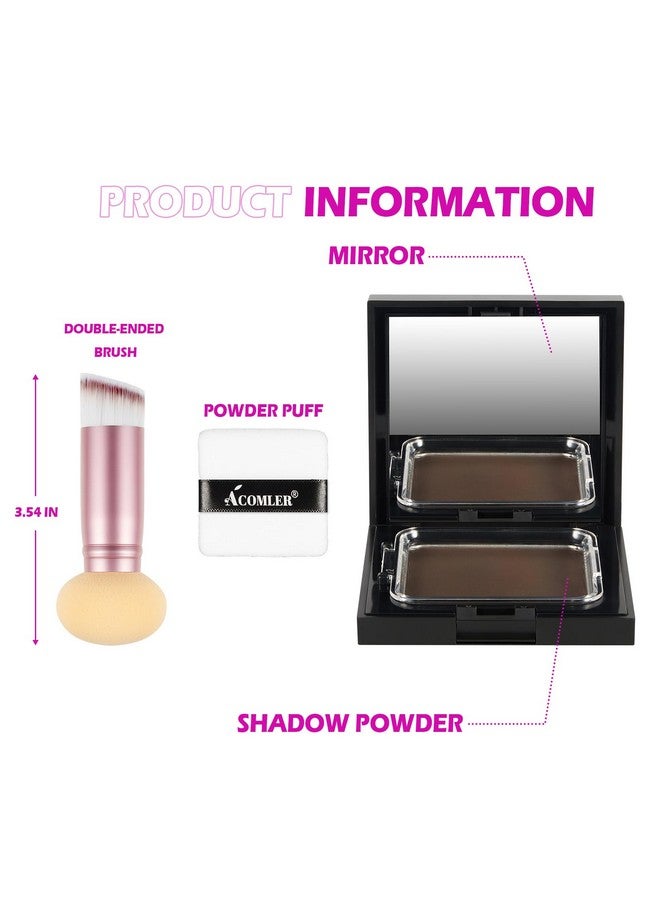 أكوملير بودرة أكوملر لتجديد جذور الشعر، بودرة لخطوط الشعر الخفيف، لون لتجديد جذور الشعر، تغطية الشعر الرمادي للنساء والرجال، إخفاء تساقط الشعر مع فرشاة مكياج (بني فاتح، 0.42 أونصة) - Image 4