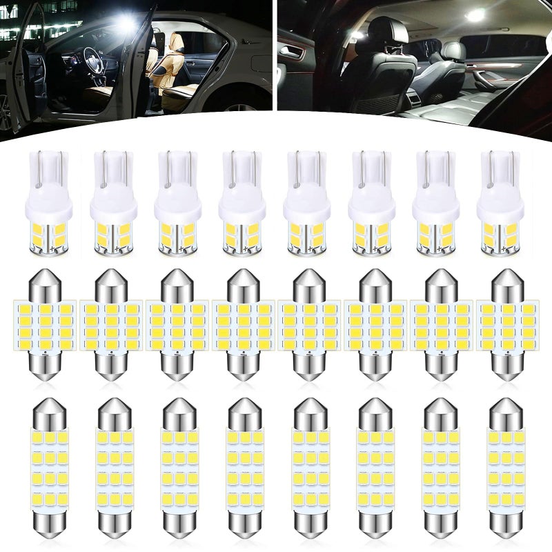 GKmow Pack24 Car LED Bulb Kit Set T10 31 mm 42 mm Interior Car Lights Bulbs Dome Light Festoon Bulbs LED Replacement Bulbs for Car Dome Map Door Courtesy License Plate Lights White - Image 3