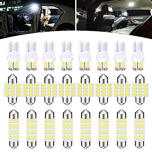 GKmow Pack24 Car LED Bulb Kit Set T10 31 mm 42 mm Interior Car Lights Bulbs Dome Light Festoon Bulbs LED Replacement Bulbs for Car Dome Map Door Courtesy License Plate Lights White - Image 1