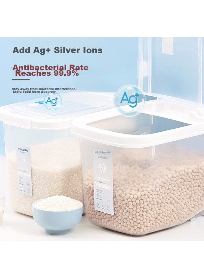 CHAHUA Camellia Antibacterial Rice Container, Flour Bin, Rice Storage Box, Moisture-proof Rice Container, 10 Jin Capacity - Image 2