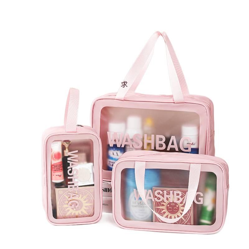 Case Large Capacity Carry Handle Cosmetic Organizer and Travel Storage Makeup Train in Pink for cosmetics - Image 2