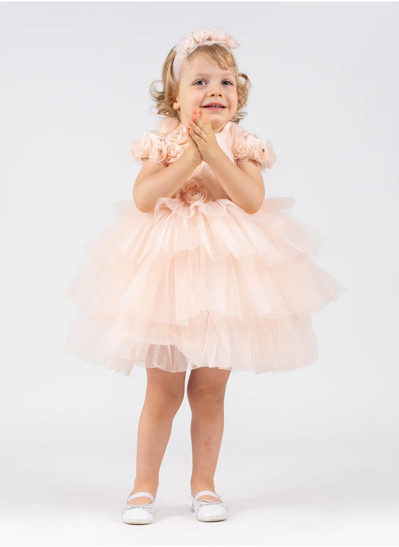 VIA BAMBINO Flower Baby Dress Pink 3115