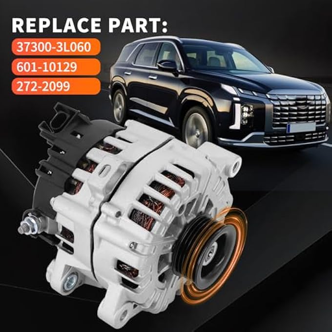 Dokili 37300-3L060 Alternator 180AMP 13.5V for Hyundai Palisade 2020-2023 Kia Telluride 2020-2022 V6 3.8L 2722099 601-10129 373003L060 - Image 3
