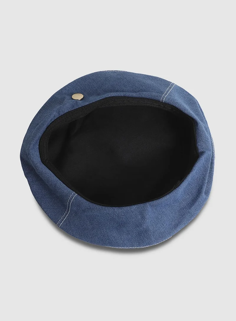 صوص هاوت Denim Beret Hat - Medium-Wash Blue