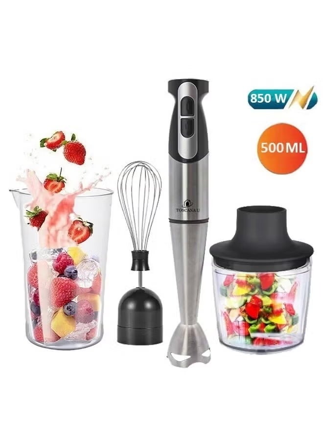 توسكانا يو 2 في 1 مجموعة من خلاط كهربائي محمول متعدد الوظائف بقوة 850 واط و سعة 500 مل و ماكينة تحضير الساندويتشات والوافل والدونات وتسخين الوجبات الخفيفة 7 في 1 850 وات - Image 3