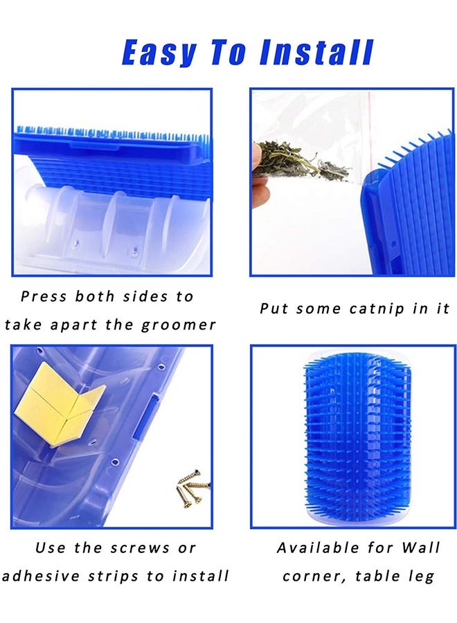 2 Pack Cat Grooming Brushes - Face Scratcher, Wall Corner Massagers, Soft Combs for Short and Long Fur Cats, Kitten and Puppy Massage Toy - Image 5