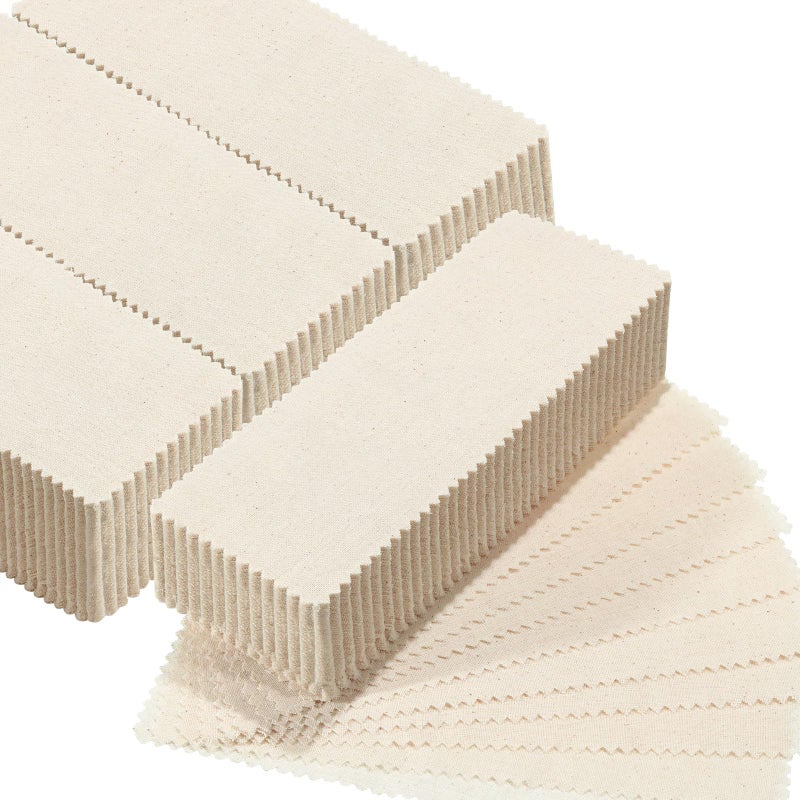 Loopeer 300 Pcs Natural Muslin Epilating Face Wax Strips Hair Removal Eyebrow Precut Body Facial Cotton Wax Cloth Strip for Women Men4 x 15 Inch