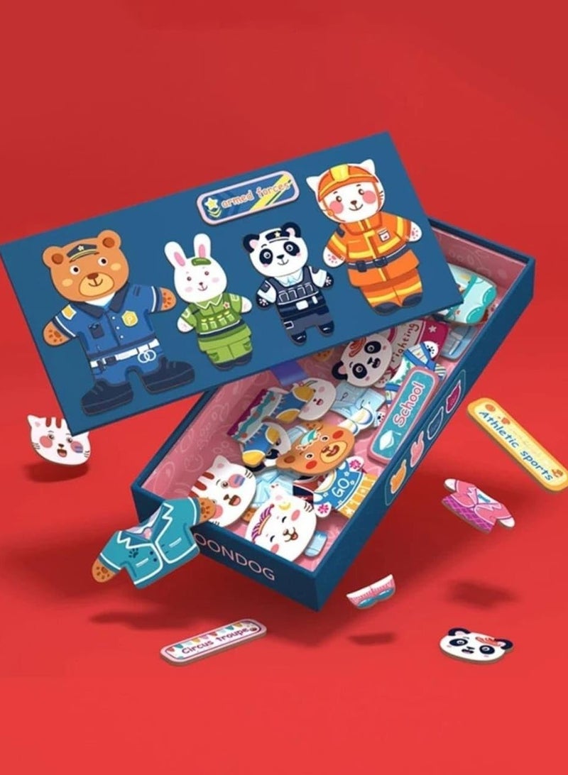 Kids Magnetic Dress-up Puzzle Game With Bear & Animal Shaped Magnets For Early Education And Intelligence Development  - Image 2