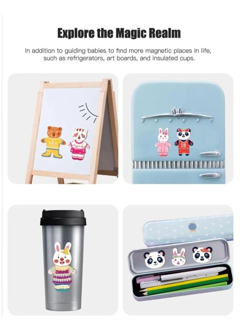 Kids Magnetic Dress-up Puzzle Game With Bear & Animal Shaped Magnets For Early Education And Intelligence Development  - Image 3