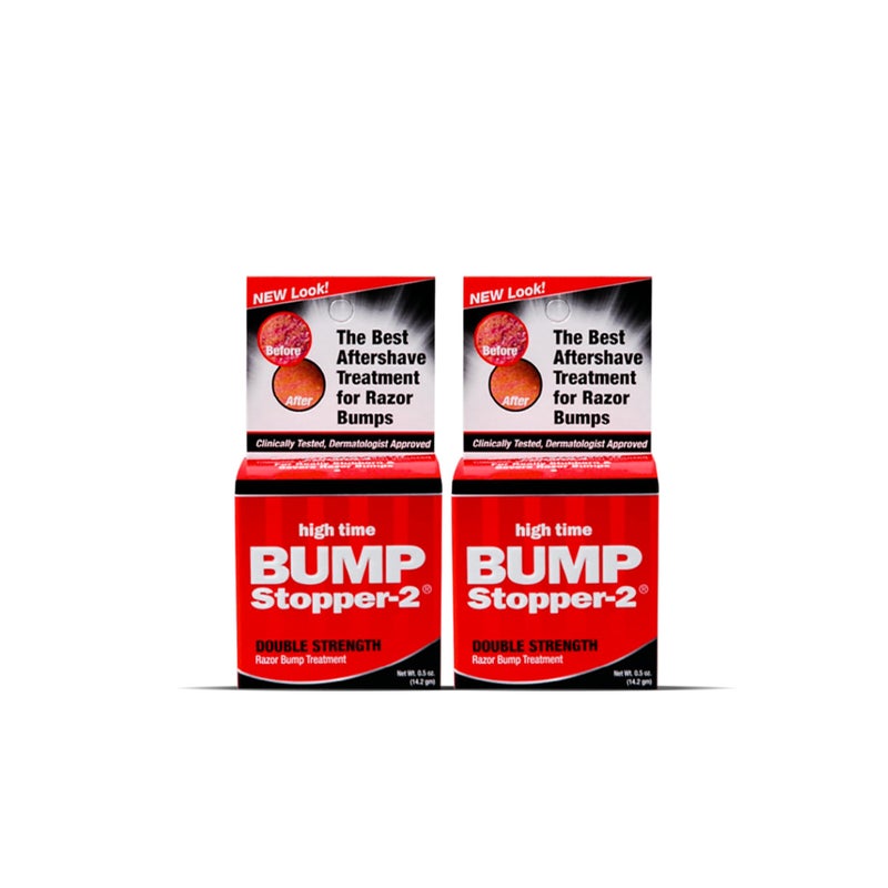 high time Bump Stopper 2 Double Strength Razor Bump Treatment | Formulated to Relieve Razor Burn | Eliminates Ingrown Hairs | Aftershave For Men - 0.5 OZ (2 Pack) - Image 1