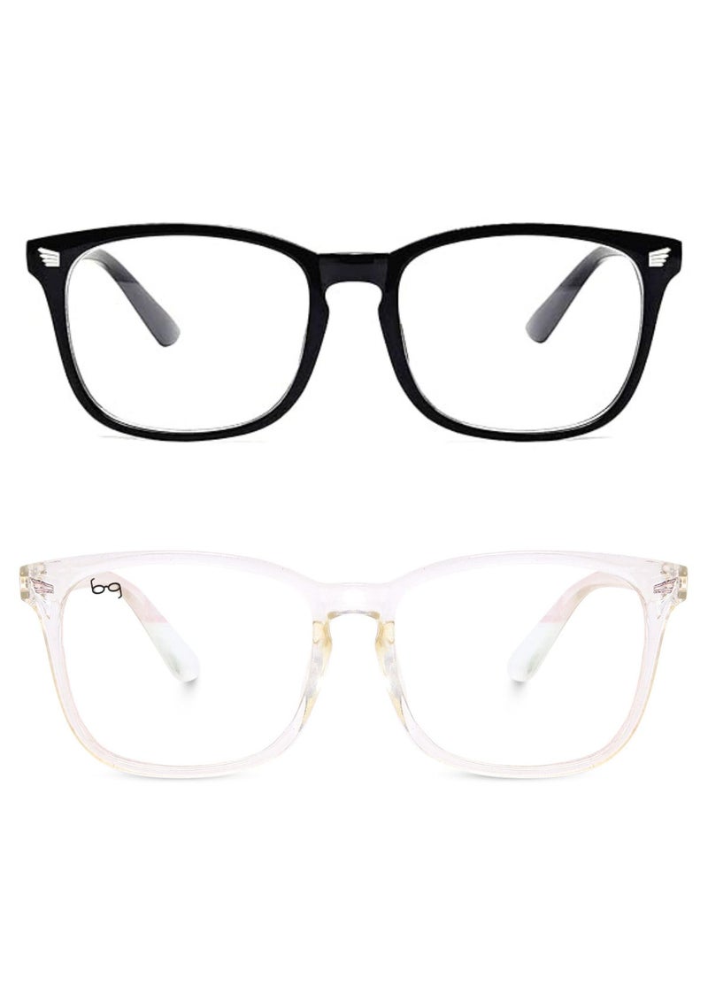 mashamart® Blue Light Blocking Glasses (Combo Of 2) Gaming Filter Square Eyeglasses for Eye Protection Men Women, Computer/Tablet/Laptop/Mobile/TV, Anti-blue & Anti eyestrain (Lemon/Black) - Image 2