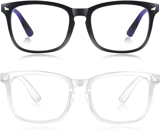 mashamart® Blue Light Blocking Glasses (Combo Of 2) Gaming Filter Square Eyeglasses for Eye Protection Men Women, Computer/Tablet/Laptop/Mobile/TV, Anti-blue & Anti eyestrain (Lemon/Black) - Image 1