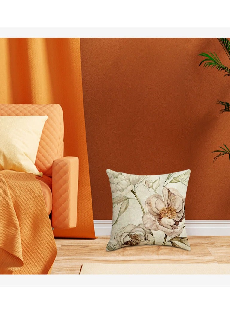 Decorative Throw Pillow Covers 18x18 inches Set of 4 Birds Butterfly and Plant Cushion Covers 45cm x 45cm Boho Linen Square Throw Pillow Cases for Living Room Sofa Couch Bed Pillowcases - Image 4