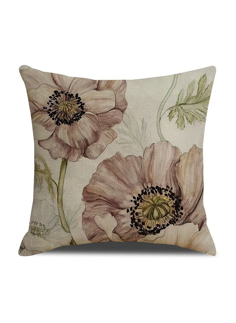 Decorative Throw Pillow Covers 18x18 inches Set of 4 Birds Butterfly and Plant Cushion Covers 45cm x 45cm Boho Linen Square Throw Pillow Cases for Living Room Sofa Couch Bed Pillowcases - Image 5