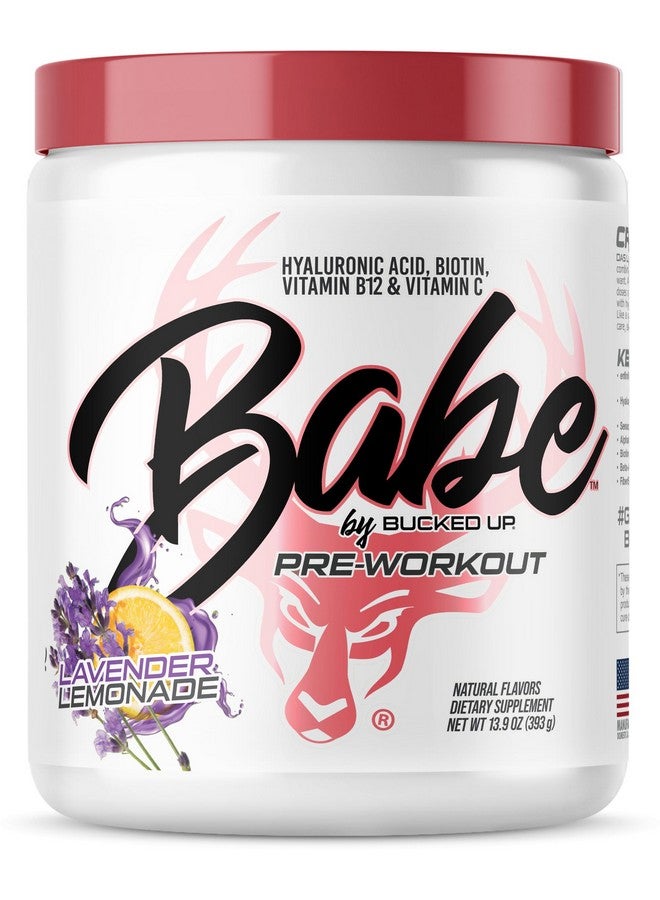 Bucked Up Babe Pre Workout powder for Women | Lavender Lemonade | 6g Citrulline, 2g Beta-Alanine, 100mg Hyaluronic Acid, 5mg Biotin and 5 other registered trademarked ingredients | 30 servings | 13.9 OZ - Image 1