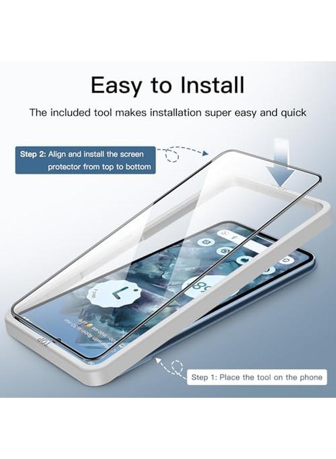 جي تيك واقي شاشة بتغطية كاملة لهاتف Google Pixel 8 Pro مع واقي عدسة الكاميرا وفيلم زجاجي مقوى وأداة تثبيت سهلة ومتوافق مع معرف بصمة الإصبع وشفاف عالي الدقة، عبوتان لكل منهما - Image 5