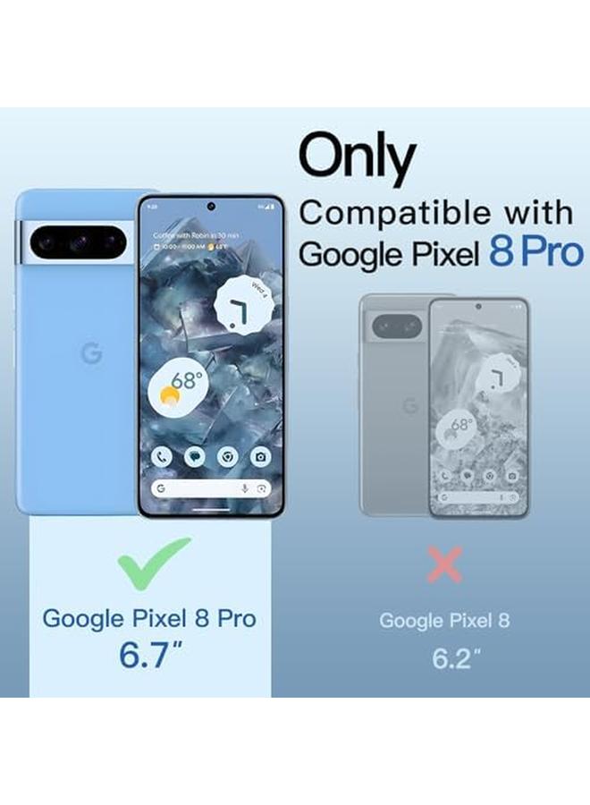 جي تيك واقي شاشة بتغطية كاملة لهاتف Google Pixel 8 Pro مع واقي عدسة الكاميرا وفيلم زجاجي مقوى وأداة تثبيت سهلة ومتوافق مع معرف بصمة الإصبع وشفاف عالي الدقة، عبوتان لكل منهما - Image 3